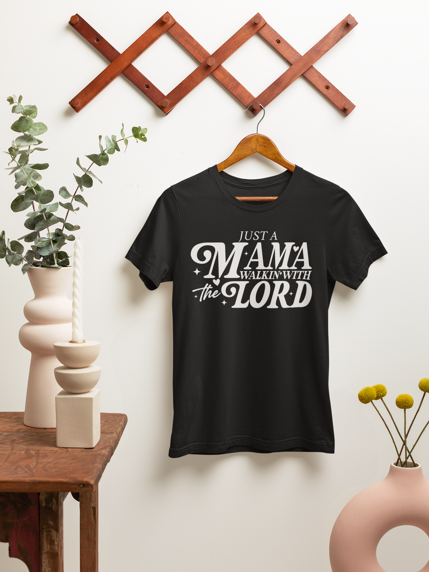 Just a Mama Walkin’ With the Lord Tee | Christian Mom Shirt
