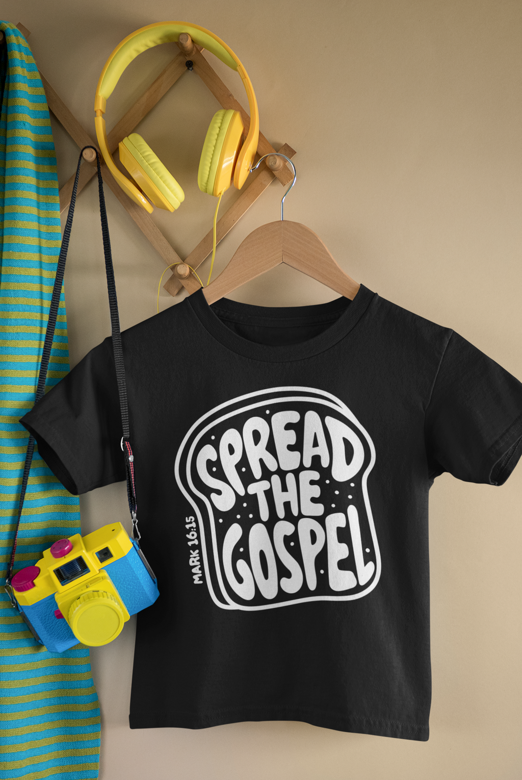 Spread the Gospel Kids Tee Mark 16:15 | Christian Shirt for Kids