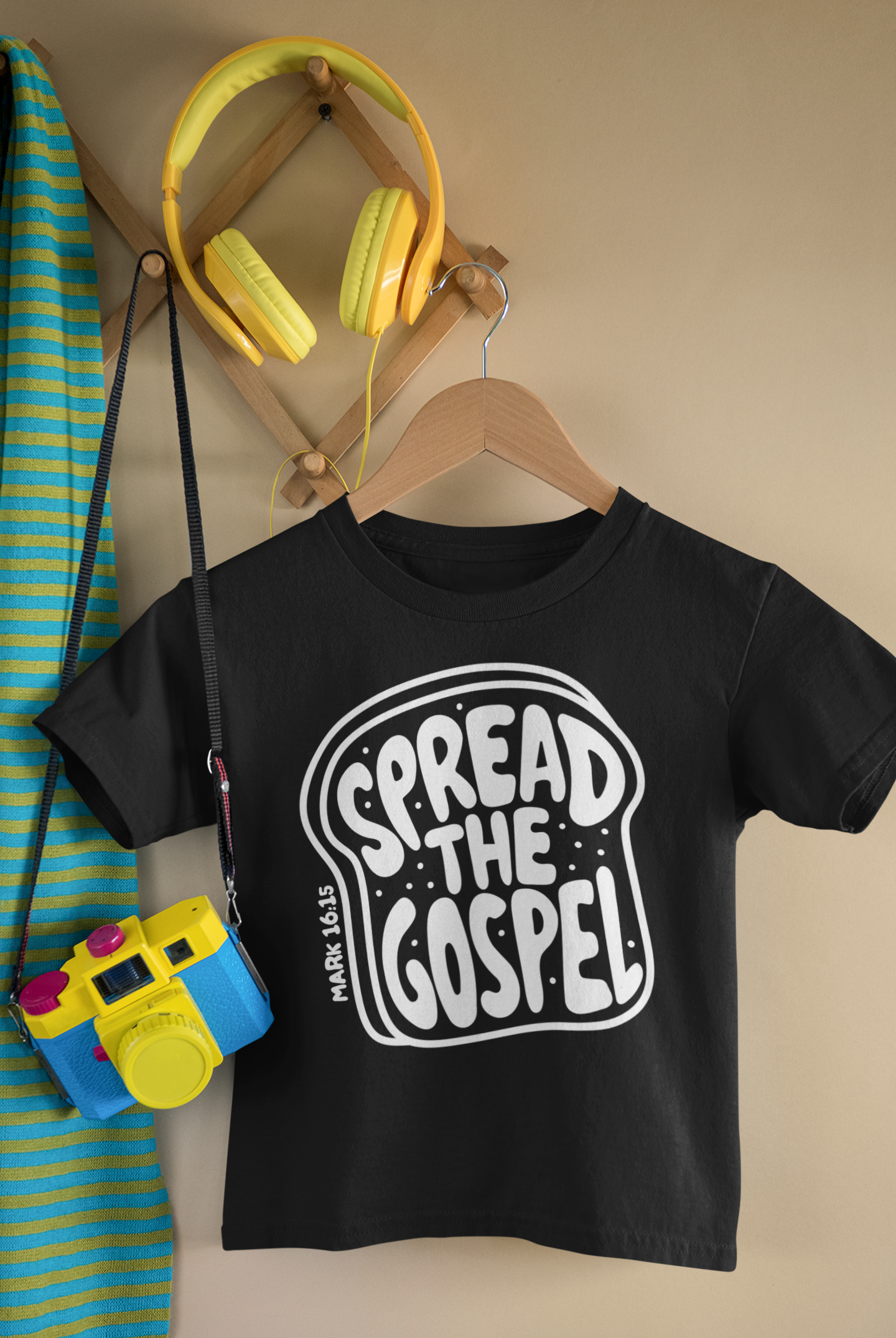 Spread the Gospel Kids Tee Mark 16:15 | Christian Shirt for Kids