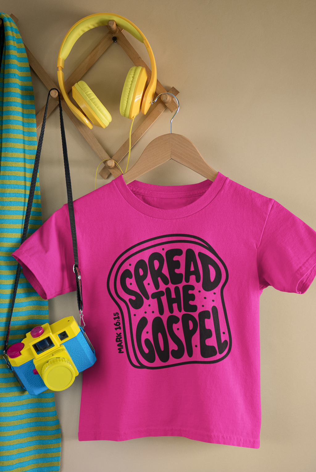 Spread the Gospel Kids Tee Mark 16:15 | Christian Shirt for Kids
