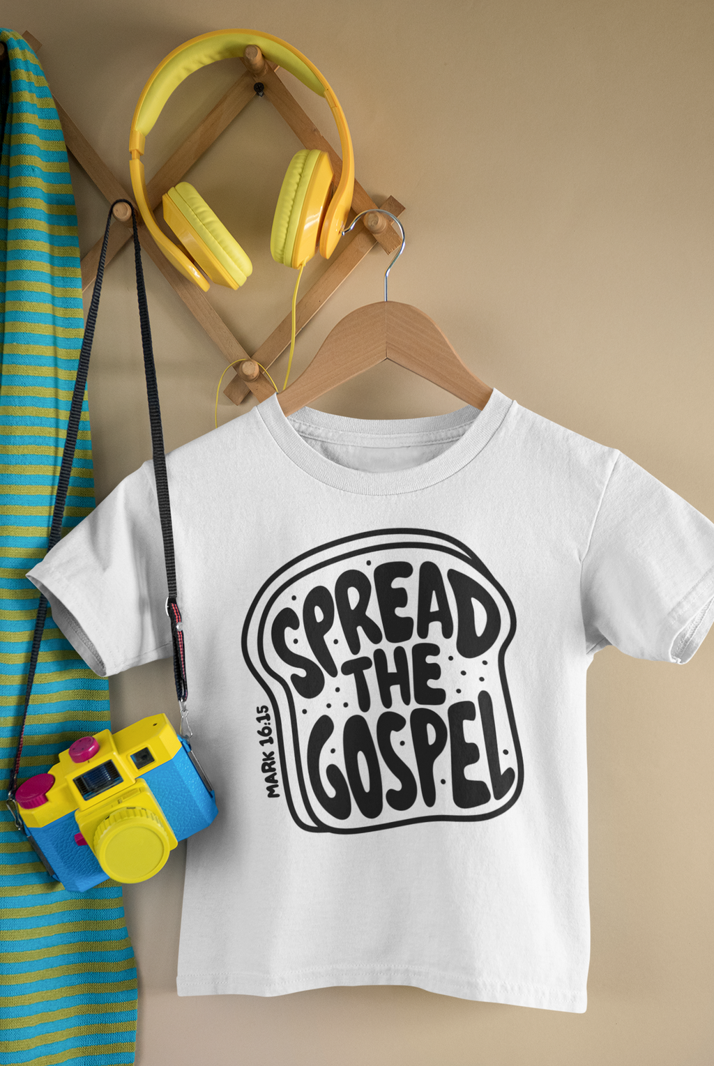 Spread the Gospel Kids Tee Mark 16:15 | Christian Shirt for Kids